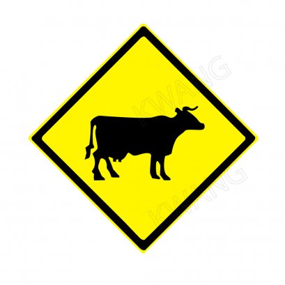 BISON ป้ายเครื่องหมายจราจร &quot;ระวังสัตว์&quot; 45 cm.