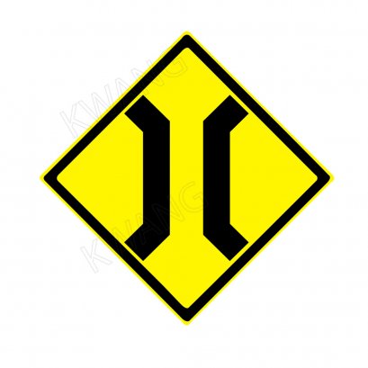 BISON ป้ายเครื่องหมายจราจร &quot;สะพานแคบ&quot; 45 cm.