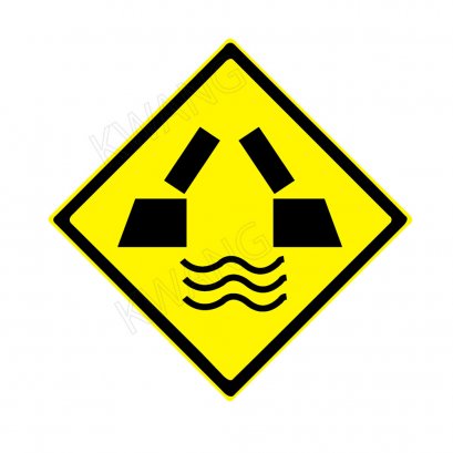 BISON ป้ายเครื่องหมายจราจร &quot;สะพานเปิดได้&quot; 45 cm.