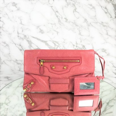 MP-10464 Used Balenciaga Clutch G12 Pink Ghw