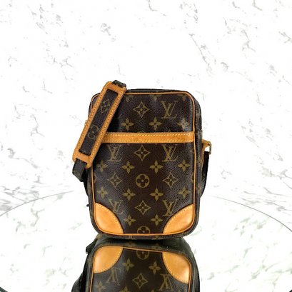 MP-10528 Used Lv Danube Crossbody Bag  Monograam Ghw