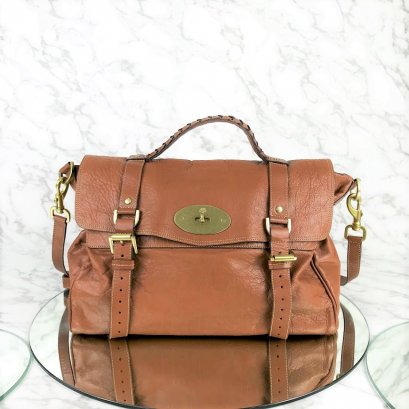 MP-10430 Used Mulberry Alexa Size L Oak Leather Ghw