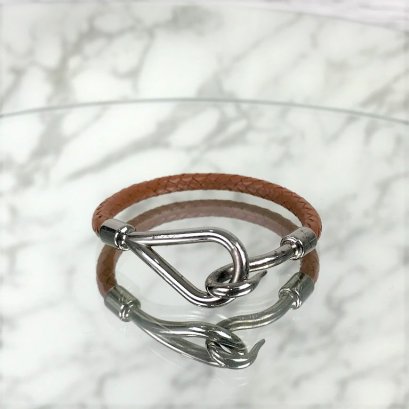 MP-10420 Used Hermes Bracelet Brown Rhw