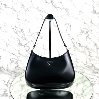 MP-10318 Used like new Prada cleo shoulder nero brushed shw