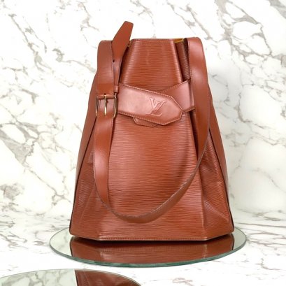 MP-10288 Used LV shoulder bag epi vintage brown ghw (AI0976)