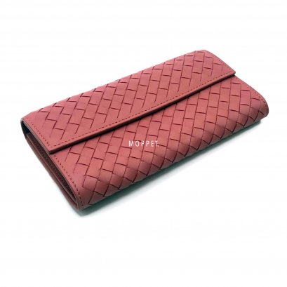 New Bottega Continental Wallet in Hibiscus Intreciato RHW