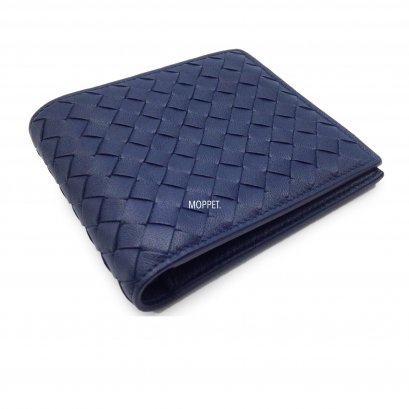 New Bottega Men’s Wallet 8 Card in Navy Leather