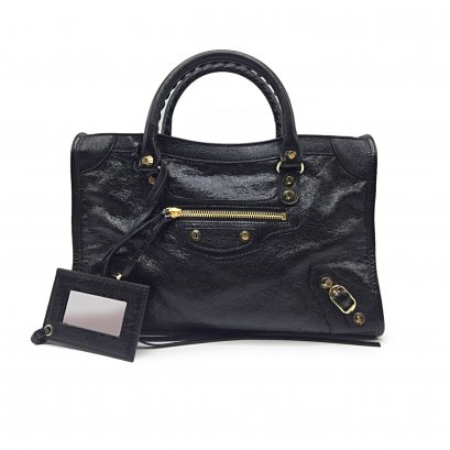 New Balenciaga Small City In Black GHW
