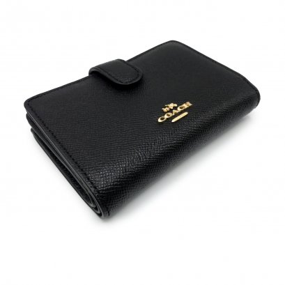 New Coach Medium Wallet in Black GHW