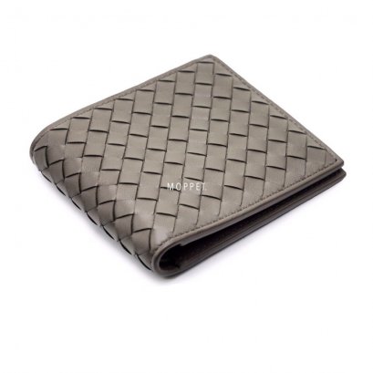 New Bottega Men’s Wallet 8 Card in Grey Leathe