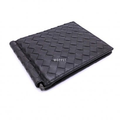 New Bottega Men’s Money Clip in Graphite Leather