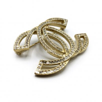 New Chanel CC Brooch 5 CM in Crystal GHW