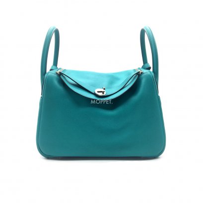 Like New Hermes Lindy 30&quot; in Blue Paon PHW