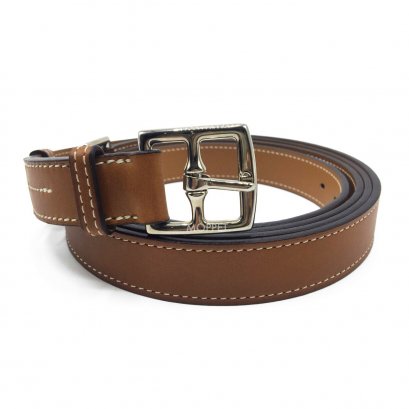 Used Hermes Women Double Tour Belt in Gold Barenia PHW