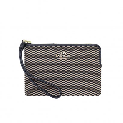 New Coach Wristlet in Black/White GHW