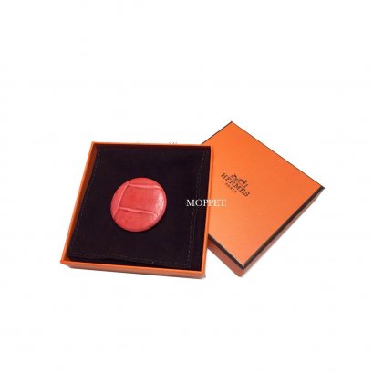 NEW Hermes Brooch &#039;S&quot; in Brick Orange Crocodile