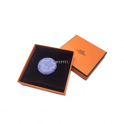 NEW Hermes Brooch &#039;S&quot; in Light Blue Crocodile