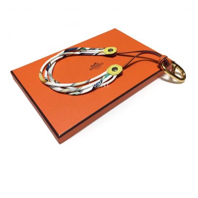 NEW Hermes Necklace in Silk/Orange GHW