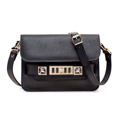 New Proenza Schouler PS11 Mini in Black Linosa Leather SHW