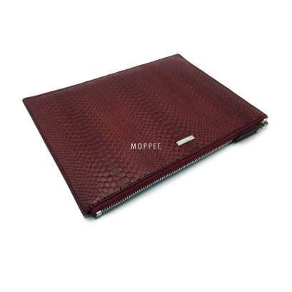 New S.V. Homme Mini Clutch in Burgundy Snakeskin SHW