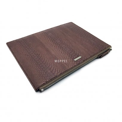 New S.V. Homme Mini Clutch in Brown Snakeskin SHW
