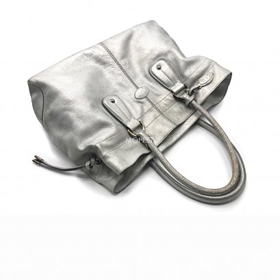 Used TOD&#039;S Totebag in Silver Leather SHW