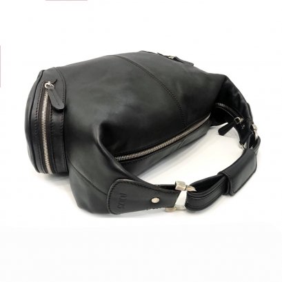 Used TOD&#039;S Charlotto Shoulder Bag in Black Leather SHW