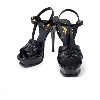 New YSL TRibute 5&quot; Size 37.5&quot; in Black Leather GHW