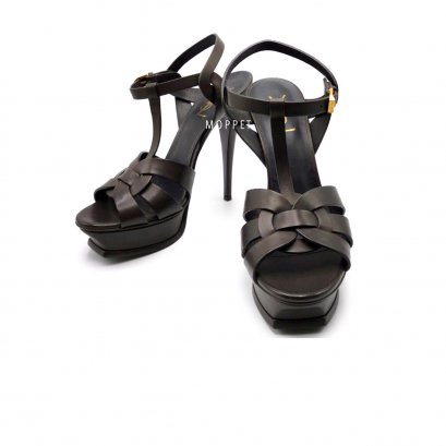 New YSL TRibute 5&quot; Size 39.5&quot; in Dark Brown Leather GHW 