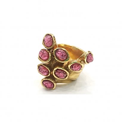 New YSL Arty Ring 7&quot; in Pink Stone GHW
