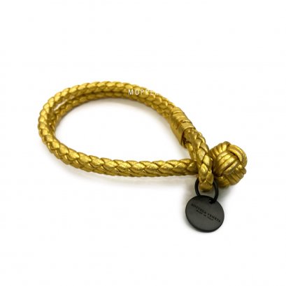 New Bottega Bracelet M&quot; in Gold Leather RHW