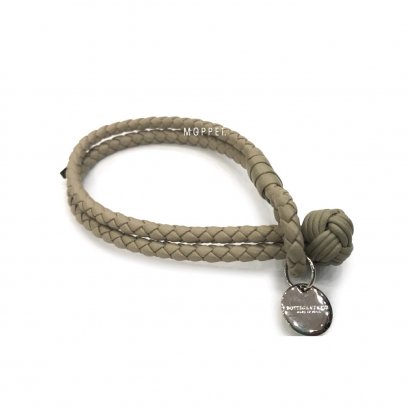 New Bottega Bracelet M&quot; in Etoupe Leather SHW