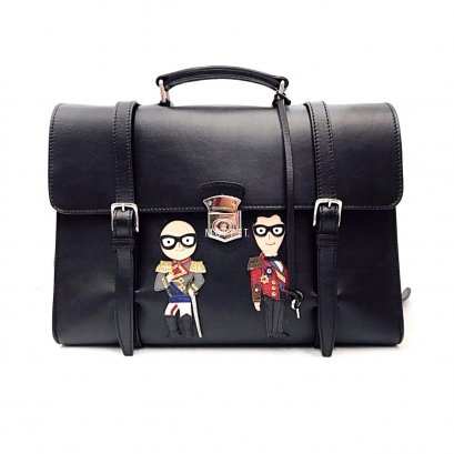 Used Dolce&amp;Gabbana 2 Way Brief/Backpack in Nero Leather SHW