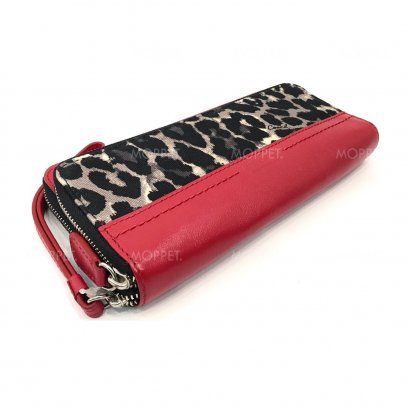 Unused Coach Double Zippy Wallet in Leopard/Red SHW