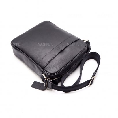 New Coach Charles Flight CrossbodyBag in Black Leather SHW