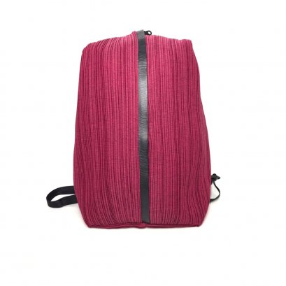 Used Pleats Please Backpack  in Dark Pink Fabric RHW