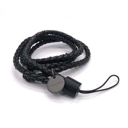 Unused Bottega Phone Strap in Black Leather RHW