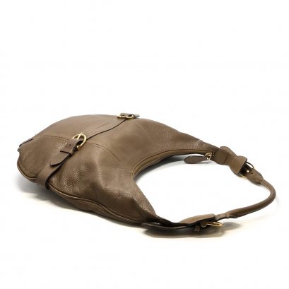 Used Burberry Shoulder Bag in Brown Leather GHW