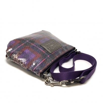 Used Coach Crossbody Bag in Purple Sequins SHW