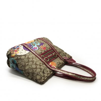 Used Coach Shoulder Bag in Multicolor Monogram GHW