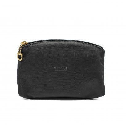 Unused Ferragamo Cosmetics Pouch in Black Nylon GHW