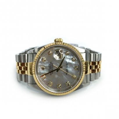 Used Rolex Oyster DateJust 36 MM  in Pearl Dial/Diamonds S/GHW