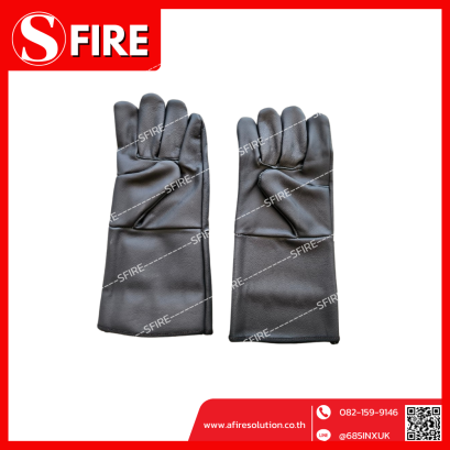 ถุงมือดับเพลิง ชนิดหนังเฟอร์สีดำ