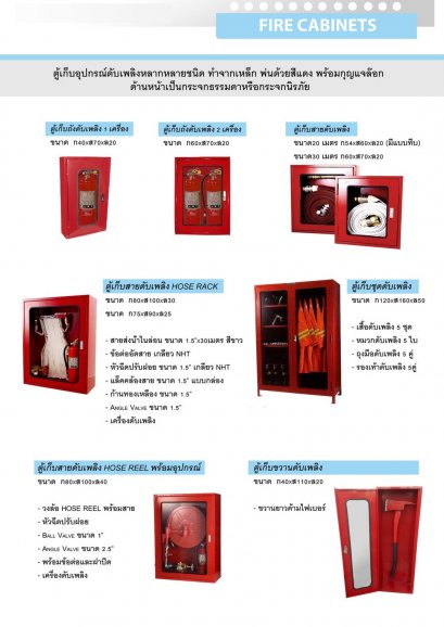 แคตตาล็อคตู้ดับเพลิง ขนาดต่างๆ