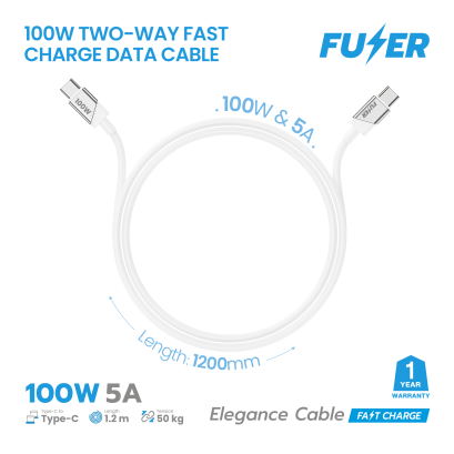 FUZER สายชาร์จ 100W Type-C to Type-C Fast Charge