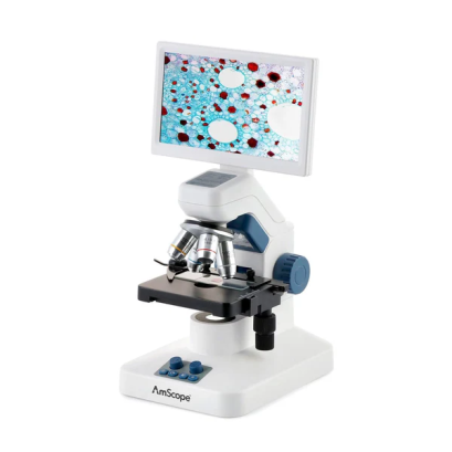 (DM300HD-EUL-3PL) Full HD 7" Monitor, Student Digital Compound Microscope w/ Mechanical Stage