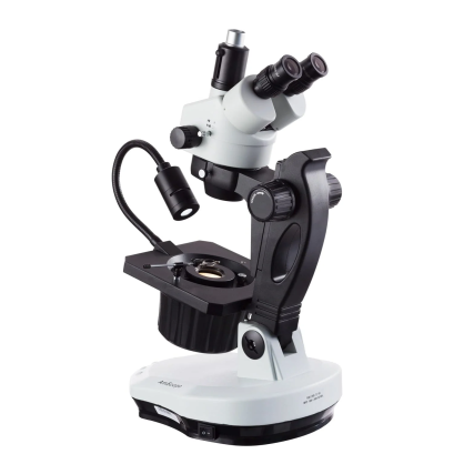 (GM400T-LED-EUL-3PL) GM400 Series Advanced Jewler's Zoom Trinocular Stereo Microscope on Track Stand