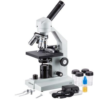 (M500-MS-LED-3PL) M500 Series LED Monocular Compound Microscope w/ Mechanical Stage