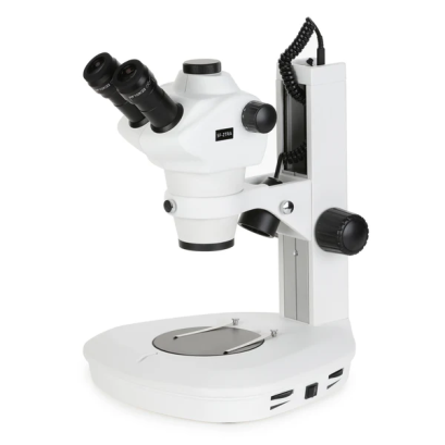 (SF-2TRA-3PL) Zoom Parfocal Trinocular Stereo Microscope 8X-50X Magnification on Track Stand With Top & Bottom LED Lights
