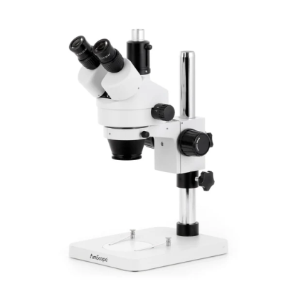 (SM-1T-3PL) SM-1 Series Zoom Trinocular Stereo Microscope on Large Table Pillar Stand